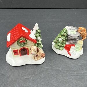 Dept 56 The Original Snow Village 2 Pc Set "Cat and Dog" #5131-4 Boxed